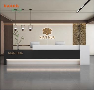 Quầy Tiếp Tân Văn Phòng Gỗ Công Nghiệp – Tối Ưu Không Gian-QLT 012
