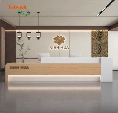 Quầy Tiếp Tân Văn Phòng Gỗ Công Nghiệp – Tối Ưu Không Gian-QLT 012