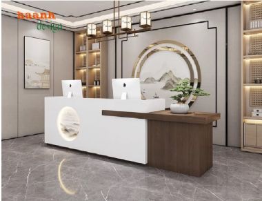 Tạo ấn tượng hoàn hảo với Quầy tiếp tân văn phòng-QLT 009