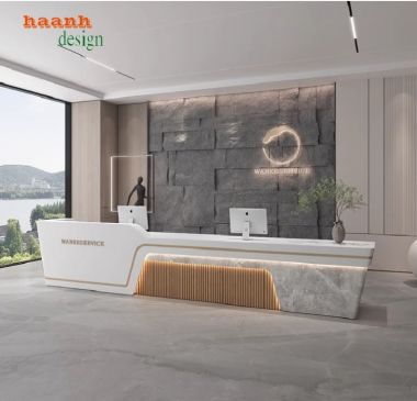 Hiện đại hóa quầy lễ tân văn phòng công ty-QLT 011