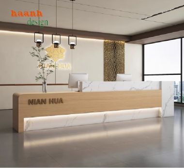 Quầy Tiếp Tân Văn Phòng Gỗ Công Nghiệp – Tối Ưu Không Gian-QLT 012