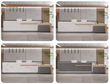 Quầy lễ tân đẹp Sự lựa chọn hoàn hảo cho không gian văn phòng -QLT 004