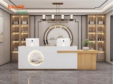 Tạo ấn tượng hoàn hảo với Quầy tiếp tân văn phòng-QLT 009