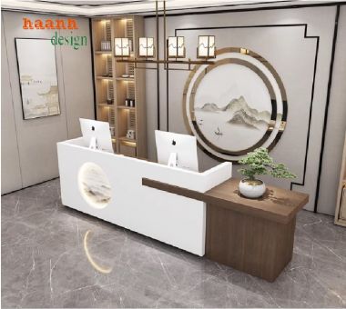 Tạo ấn tượng hoàn hảo với Quầy tiếp tân văn phòng-QLT 009