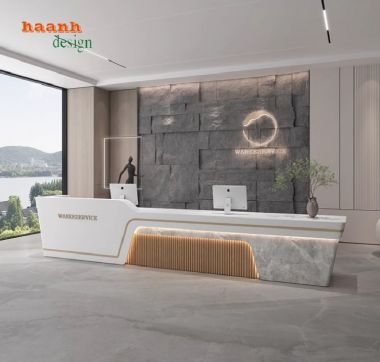 Hiện đại hóa quầy lễ tân văn phòng công ty-QLT 011