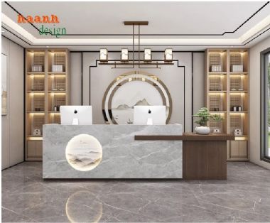 Tạo ấn tượng hoàn hảo với Quầy tiếp tân văn phòng-QLT 009