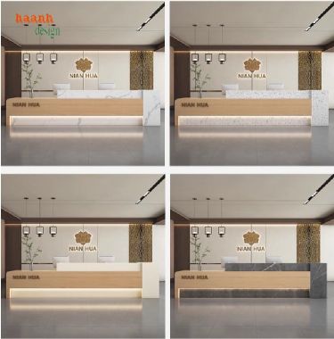 Quầy Tiếp Tân Văn Phòng Gỗ Công Nghiệp – Tối Ưu Không Gian-QLT 012