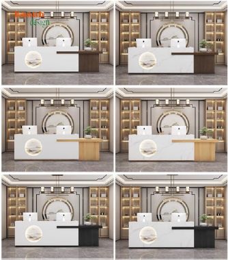 Tạo ấn tượng hoàn hảo với Quầy tiếp tân văn phòng-QLT 009