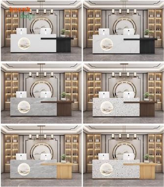 Tạo ấn tượng hoàn hảo với Quầy tiếp tân văn phòng-QLT 009