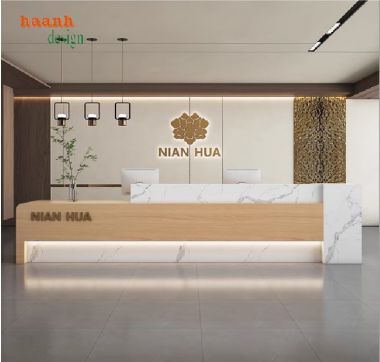Quầy Tiếp Tân Văn Phòng Gỗ Công Nghiệp – Tối Ưu Không Gian-QLT 012