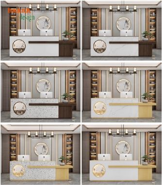 Tạo ấn tượng hoàn hảo với Quầy tiếp tân văn phòng-QLT 009