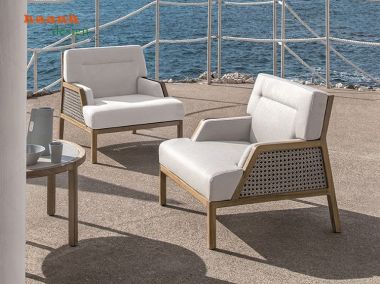 Sofa gỗ Teak kết hợp mây ngoài trời SNT 003