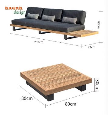 Bộ bàn ghế gỗ ngoài trời Teak – Vẻ đẹp bền bỉ theo năm tháng-SNT 015