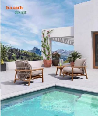 Tuyệt vời bàn ghế gỗ teak ngoài trời cho không gian sống-SNT 013