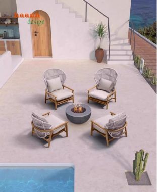 Tuyệt vời bàn ghế gỗ teak ngoài trời cho không gian sống-SNT 013