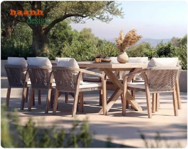 Khám phá bàn ghế gỗ Teak ngoài trời chống mối mọt, chống nước-SNT 014