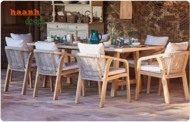 Khám phá bàn ghế gỗ Teak ngoài trời chống mối mọt, chống nước-SNT 014