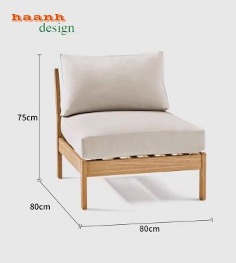 Sofa ngoài trời gỗ Teak tự nhiên cho không gian đẹp. SNT 005