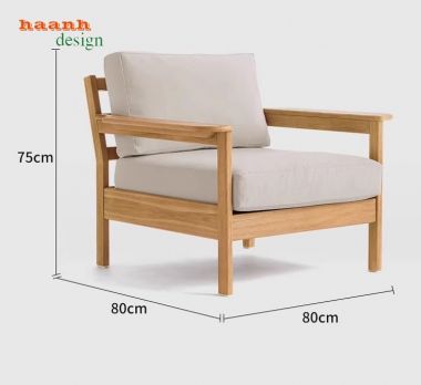Sofa ngoài trời gỗ Teak tự nhiên cho không gian đẹp. SNT 005