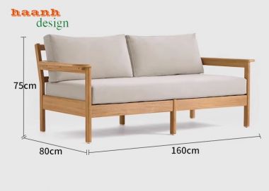 Sofa ngoài trời gỗ Teak tự nhiên cho không gian đẹp. SNT 005