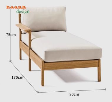 Sofa ngoài trời gỗ Teak tự nhiên cho không gian đẹp. SNT 005