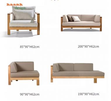 Sofa gỗ sân vườn ngoài trời dành cho không gian SNT 006