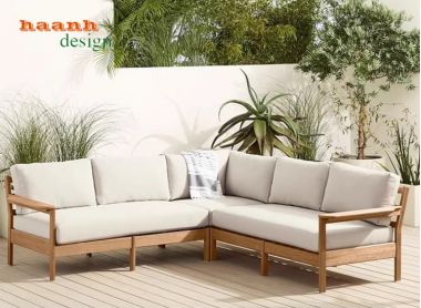 Sofa ngoài trời gỗ Teak tự nhiên cho không gian đẹp. SNT 005