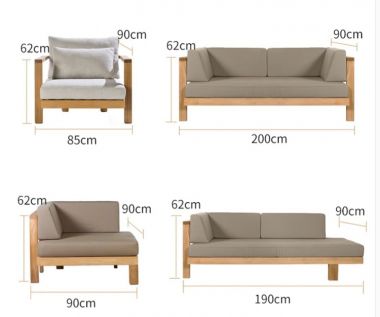Sofa gỗ sân vườn ngoài trời dành cho không gian SNT 006