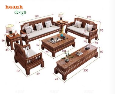 Bàn ghế phòng khách gỗ tự nhiên-Vẻ đẹp trường tồn-BGC 014