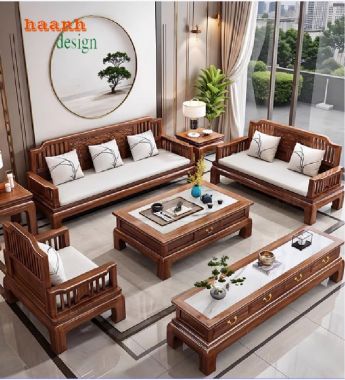 Bàn ghế phòng khách gỗ tự nhiên-Vẻ đẹp trường tồn-BGC 014