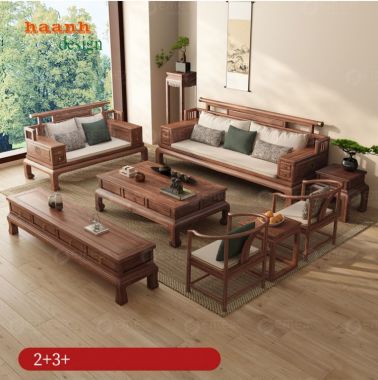 Làm mới không gian với sofa gỗ óc chó đẹp-BGC 009