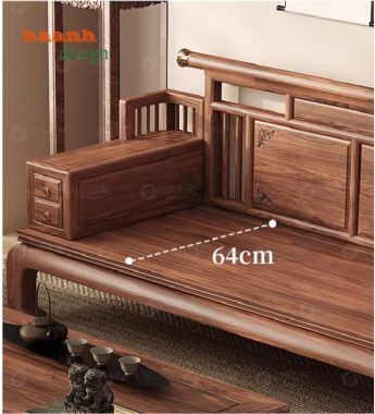 Làm mới không gian với sofa gỗ óc chó đẹp-BGC 009