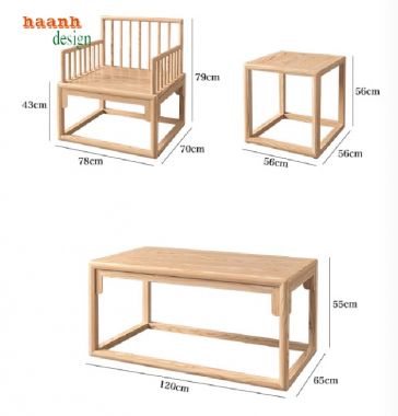 Sofa gỗ sồi Nga – Sang trọng, mộc mạc chuẩn phong cách Á Đông-BGC 015