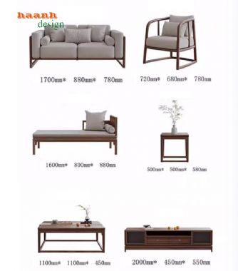 Bàn ghế gỗ óc chó phòng khách – Đẳng cấp cho không gian sống-SFH 017