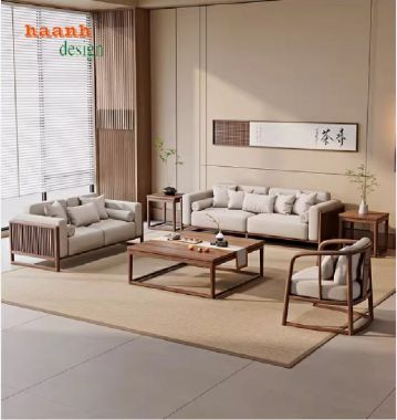 Bàn ghế gỗ óc chó phòng khách – Đẳng cấp cho không gian sống-SFH 017