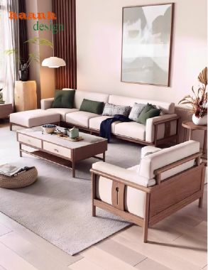 Bàn Ghế Sofa Gỗ Sồi Phòng Khách– Phong Cách Mộc Cho Nhà Việt-SFH 014