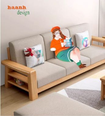 Bàn Ghế Sofa Gỗ Sồi Phòng Khách– Phong Cách Mộc Cho Nhà Việt-SFH 014