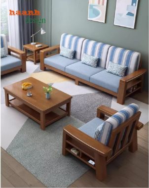 Bàn Ghế Sofa Gỗ Sồi Phòng Khách– Phong Cách Mộc Cho Nhà Việt-SFH 014