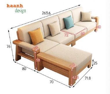 Sofa gỗ sồi Nga chữ L – Lựa chọn cho không gian hiện đại-SFH 016