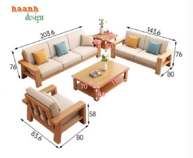Sofa gỗ sồi Nga chữ L – Lựa chọn cho không gian hiện đại-SFH 016