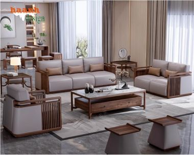 Sofa gỗ phòng khách gia đình: Nâng tầm không gian sống-SFH 013