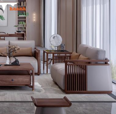 Sofa gỗ phòng khách gia đình: Nâng tầm không gian sống-SFH 013