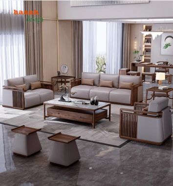Sofa gỗ phòng khách gia đình: Nâng tầm không gian sống-SFH 013
