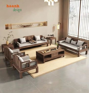 Cảm nhận sự ấm áp từ bàn ghế sofa gỗ hiện đại-SFH 010
