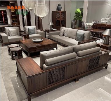 Chọn sofa gỗ óc chó cho phòng khách hiện đại-FSH 012