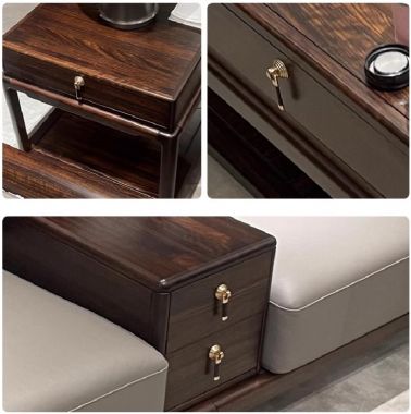 Chọn sofa gỗ óc chó cho phòng khách hiện đại-FSH 012