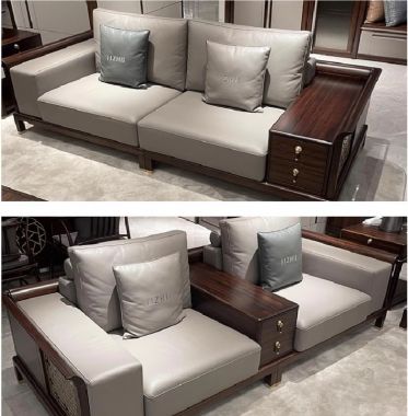Chọn sofa gỗ óc chó cho phòng khách hiện đại-FSH 012
