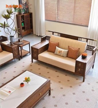 Sofa gỗ phòng khách: Sự kết hợp giữa vẻ đẹp và tiện nghi-FSH 011