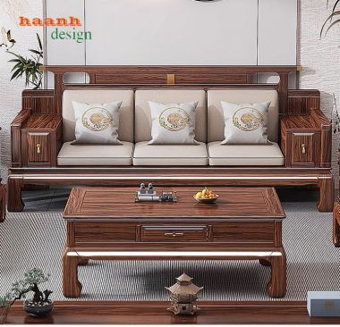 Bàn ghế gỗ tự nhiên giả cổ phong cách Á Đông BGC 004