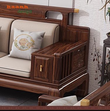 Bàn ghế gỗ tự nhiên giả cổ phong cách Á Đông BGC 004